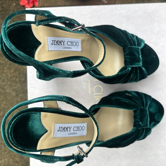 Jimmy Choo Heloise Heels Platform Sandals Women's Size 11 US / 41 EU *fits 10 US - Picture 5 of 11